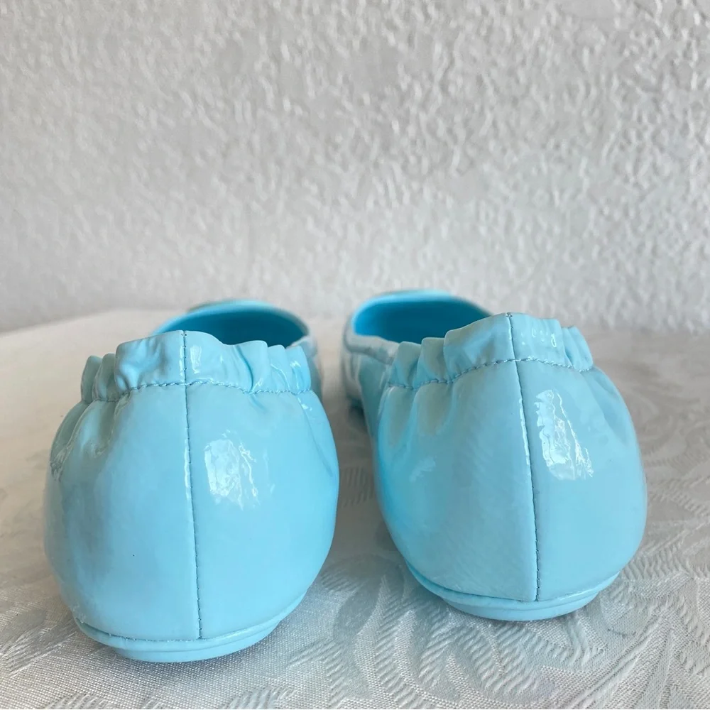 Tory Burch Blue Minnie Travel Ballet
